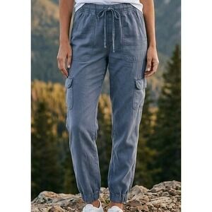 Thread and Supply Tencel Lyocell Cargo Joggers Graphite Size Medium Excellent